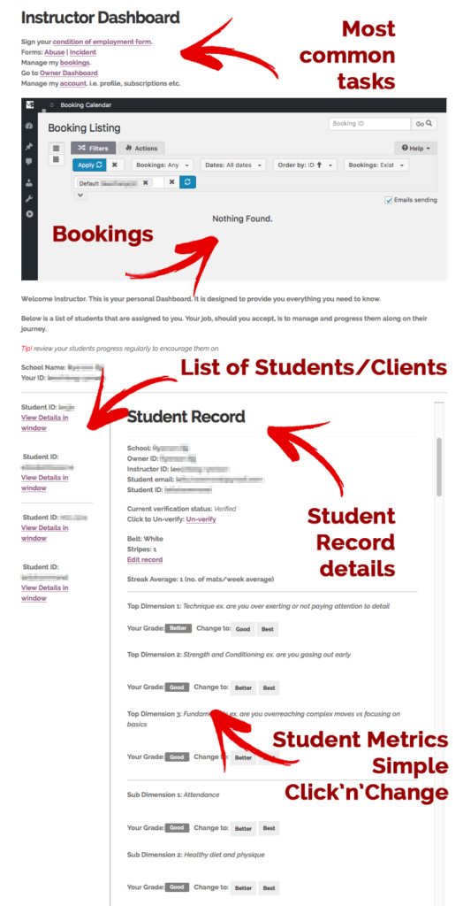 instructor dashboard